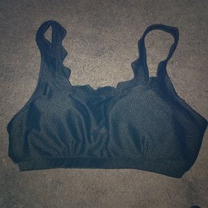 Black zig zag bikini with high waisted bottoms